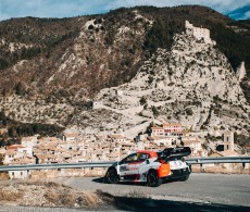 Sebastien Ogier (FRA), Vincent Landais (FRA) of  Team Toyota Gazoo Racing are seen performing during the World Rally Championship, Rallye Monte-Carlo 2023 (photo: DPPI)