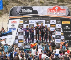 2022 WRC - Rally Italia Sardegna - Power Stage podium (photo: Massimo Bettiol for ACI)