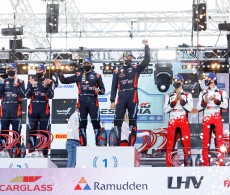 2020 WRC - Rally Estonia - Final podium Tänak/Järveoja, Breen/Nagle, Ogier/Ingrassia (Jarek Jõepera)