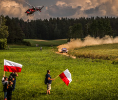 Simone Campedelli at the FIA European Rally Championship in Mikolajki, Poland on 12th  June 2022 (photo @World / Red Bull Content Pool)