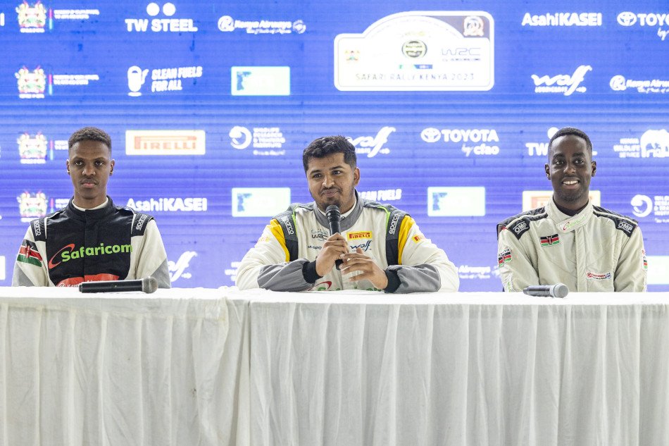 2023 WRC - Safari Rally Kenya - Pre-event FIA press conference - WRC3 Championship - McRae Kimathi, Hamza Anwar, Jeremiah Wahome