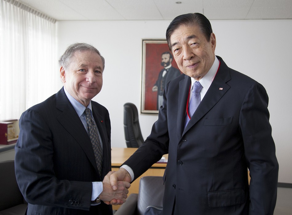 FIA President Jean Todt and IFRC President Tadateru Konoé