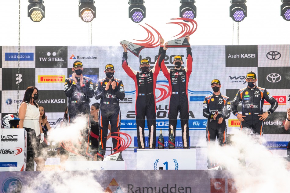 2021 WRC - Rally Estonia - FInal podium (DPPI Media / N. Katikis)