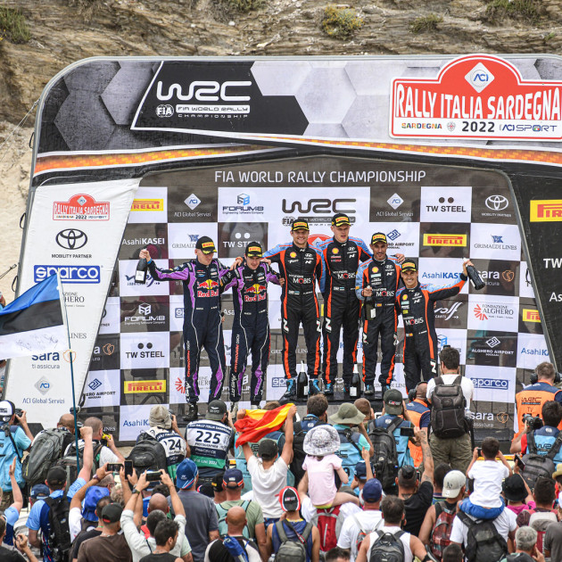 2022 WRC - Rally Italia Sardegna - Power Stage podium (photo: Massimo Bettiol for ACI)