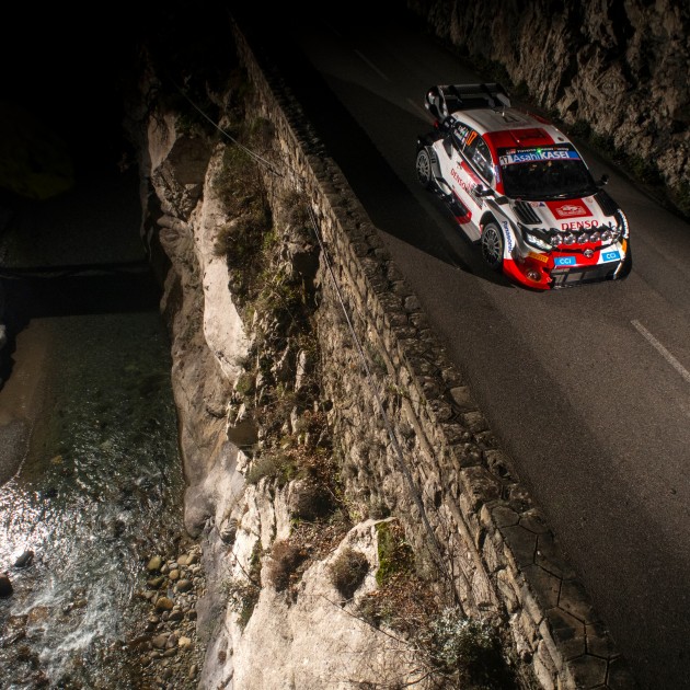 Sebastien Ogier (FRA), Vincent Landais (FRA) of  Team Toyota Gazoo Racing are seen performing during the World Rally Championship, Rallye Monte-Carlo 2023 (photo: Jaanus Ree / Red Bull Content Pool)