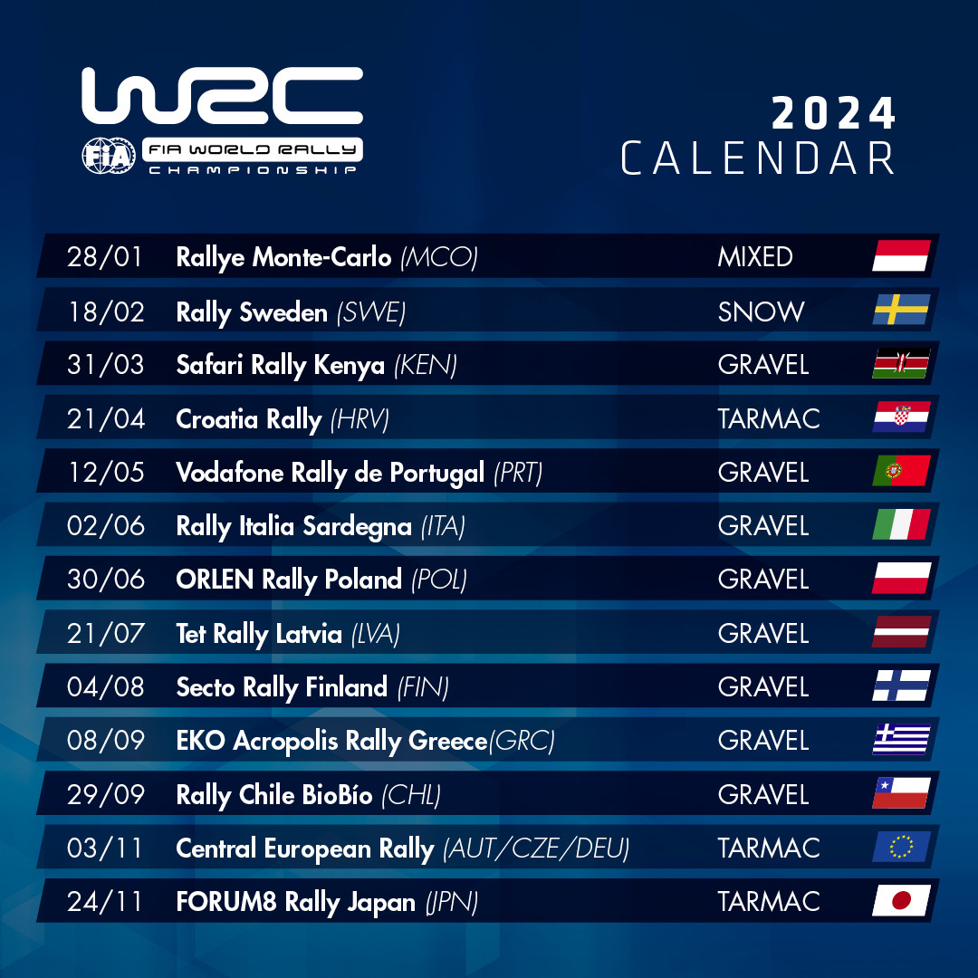 Calendrier Championnat Du Monde Des Rallyes 2024 - Helge Kristyn